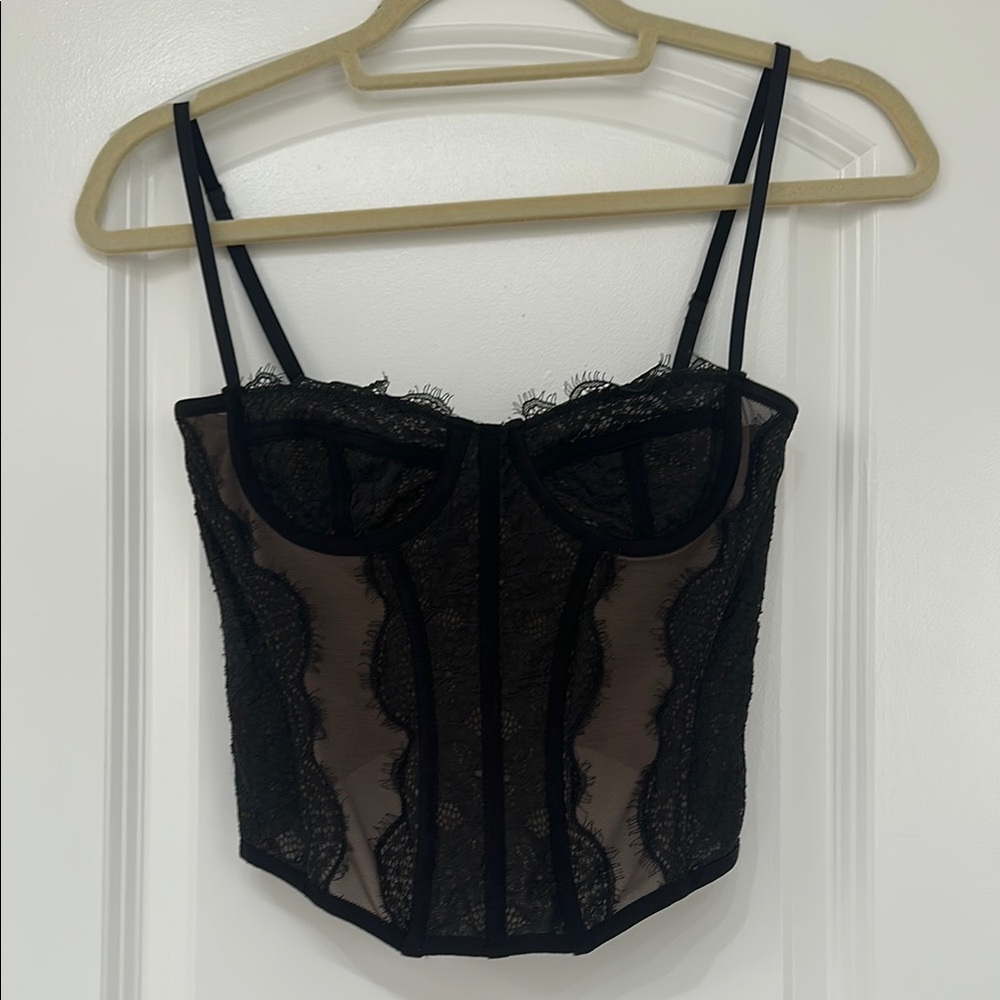 Elegant Black Lace Bustier